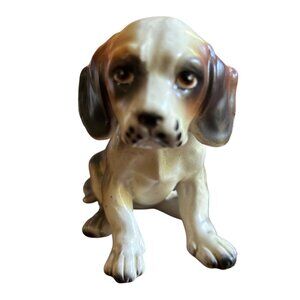 Vintage Norcrest Japan Beagle Puppy Figurine Hand-Painted Ceramic Collectible